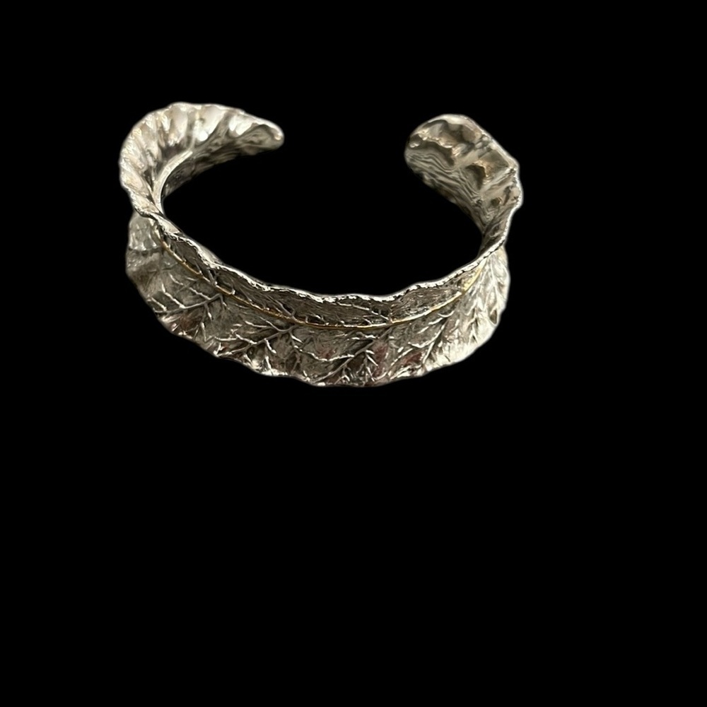 Rustic Cuff Silver Textured Bracelet